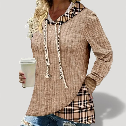 ELODIE – RELAXED CHECK HOODIE